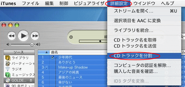 �ڍאݒ�-CD�g���b�N�𕪊�