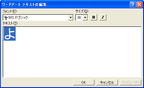 ワードアートテキストの編集