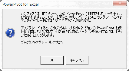 メッセージウィンドウ アップグレードしますか。