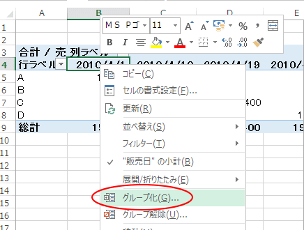 グループ化
