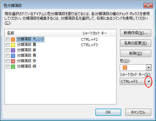 色分類項目