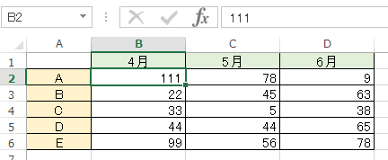 Excelの表