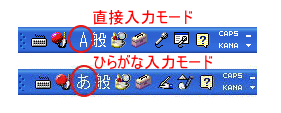 言語バーの入力モード