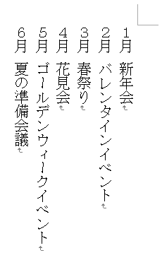 全角数字に変換して縦書きにした文書
