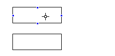 ［カギ線コネクタ］を選択して上の四角形にマウスを合わせて接続点を表示