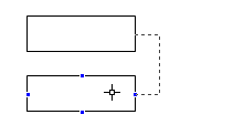 下の四角形にマウスを合わせて接続点を表示