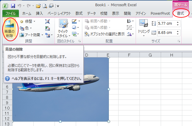 背景の削除 図から不要な部分を自動的に削除 Office 10 初心者のためのoffice講座