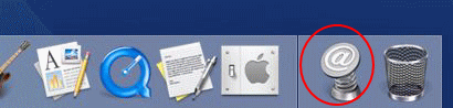 Dockに登録されたウェブページ-Mac OS X Panther（10.3）