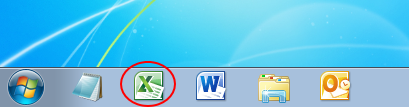 タスクバーの［Excel］アイコン