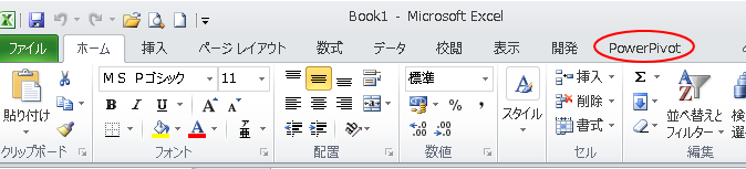 Excelの［PowerPivot］タブ