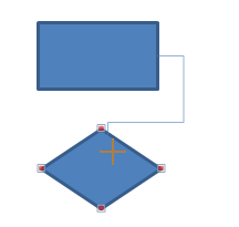 下の三角形にマウスを合わせて接続点を表示