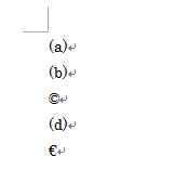 (c)と(e)が自動変換された文字