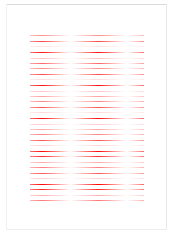 赤い段落罫線の用紙