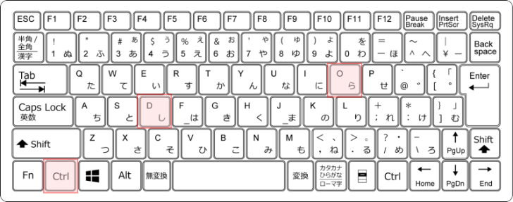 キーボード［Alt］→［D］→［O］