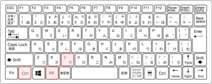 キーボード［Ctrl］+［Alt］+［C］