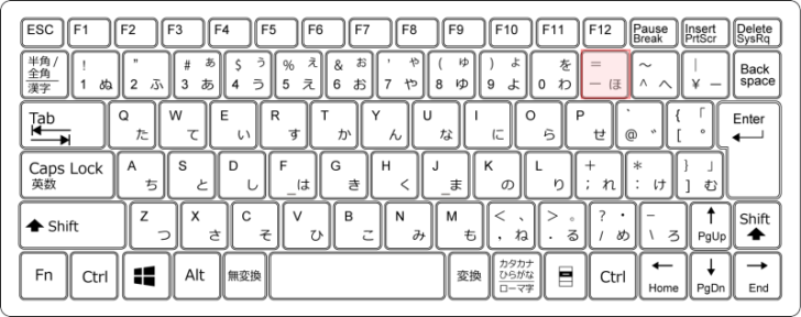 キーボード［ハイフン］