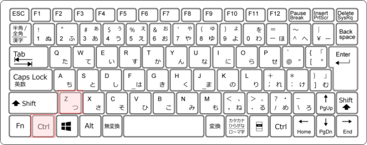 キーボード［Ctrl］+［Z］