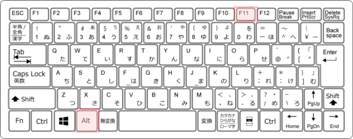 キーボード［Alt］+［F11］