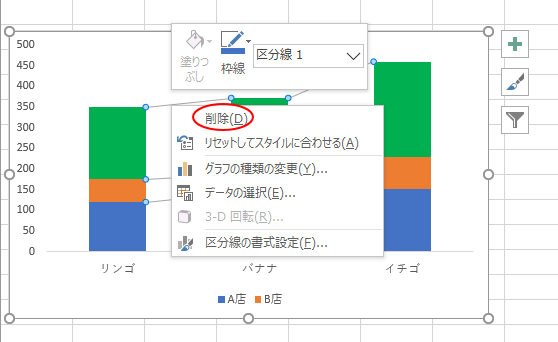 区分線の削除