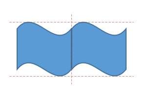 2つの図形-波線を合わせる