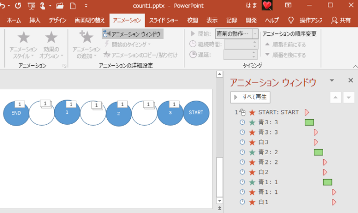 アニメーションの並べ替え