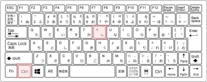 キーボード［Ctrl］+［Y］