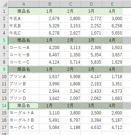 ［Enter］キーを押してまとめて貼り付け