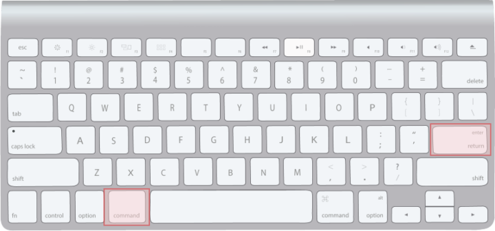 macキーボード［command］+［return］