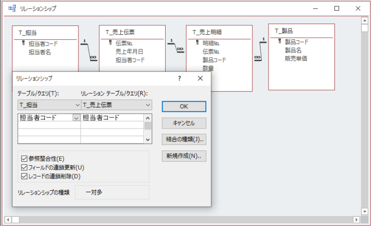 リレーションシップの設定