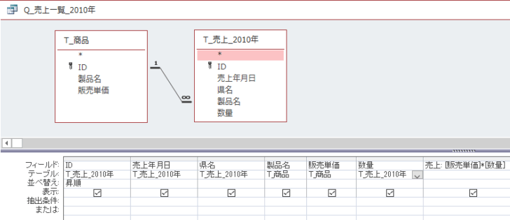 テーブルを変更したクエリ