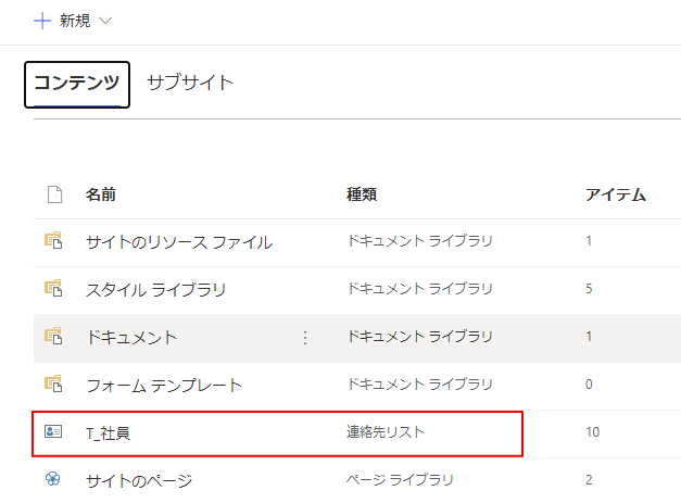 SharePointのリスト