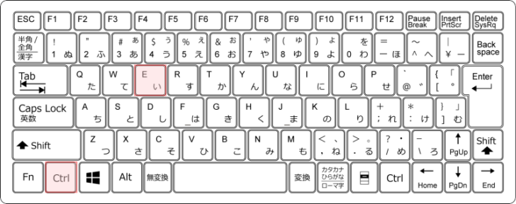 キーボード［Ctrl］+［E］