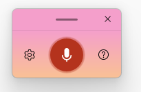 ピンクオレンジに変更した音声入力ツールバー
