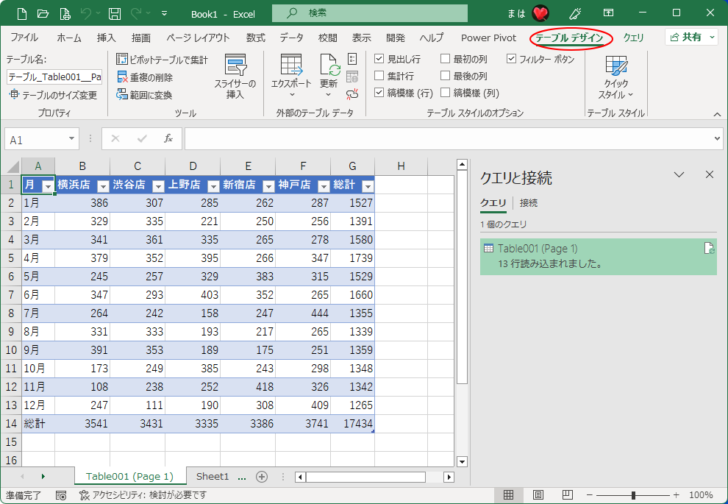 PDFファイルがデータとして読み込まれたワークシート