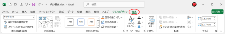 グラフ選択時の［書式］タブ