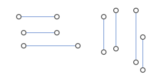 ドラッグで選択された直線図形