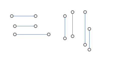 ドラッグで選択された直線図形