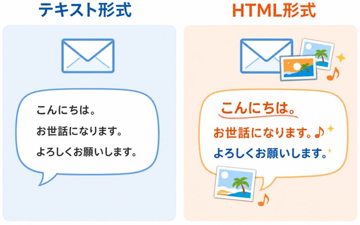 テキスト形式とHTML形式