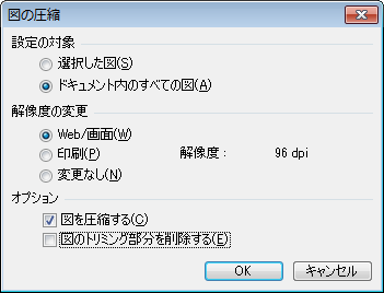 ［図の圧縮］ダイアログボックス