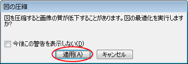 ［図の圧縮］メッセージウィンドウ
