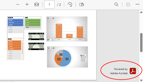 右下に［Powered by Adobe Acrobat］と表示されたPDFファイル