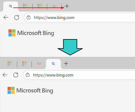ピン留めしたタブの移動