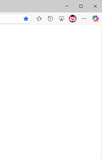 サイドバーを非表示にしたMicrosoft Edgeのウィンドウ