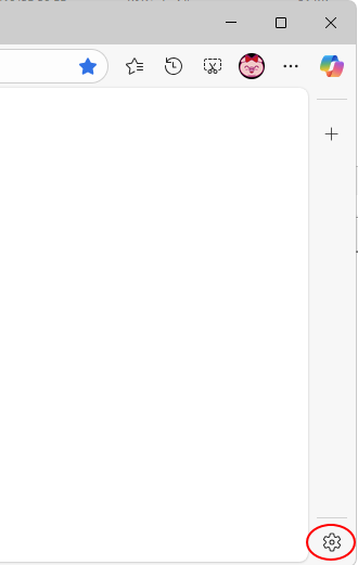 サイドバーの［設定］ボタン