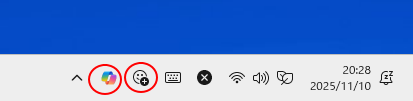 タスクバーの［Copilot］と［絵文字］アイコン