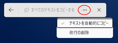 ［その他のオプション］のメニュー