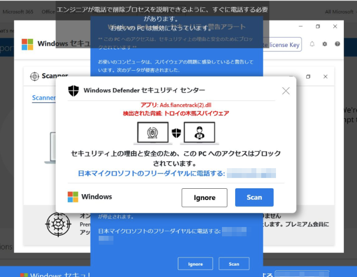 実際に表示された詐欺広告画面