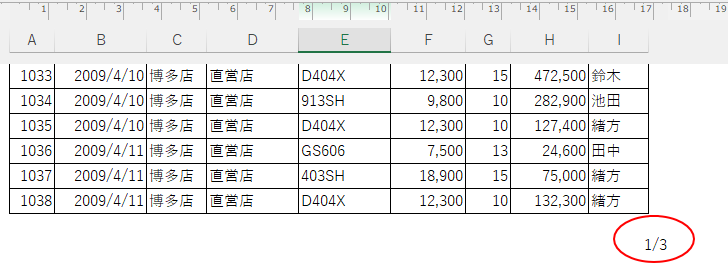 フッターの［ページ番号/総ページ数］