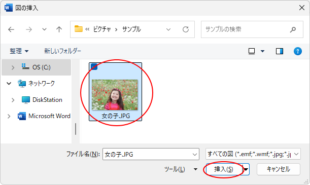 ［図の挿入］ダイアログボックス