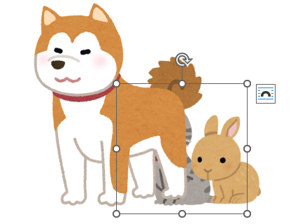 ［ねこ］が最背面へ移動した画像